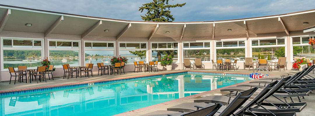 Resort swimming pool at Lopez Islander Resort.