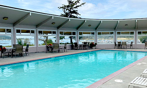 Lopez Island poolside party venue