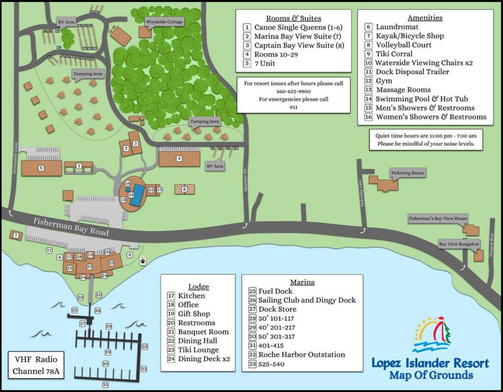 Grounds Map for Lopez Islander Resort