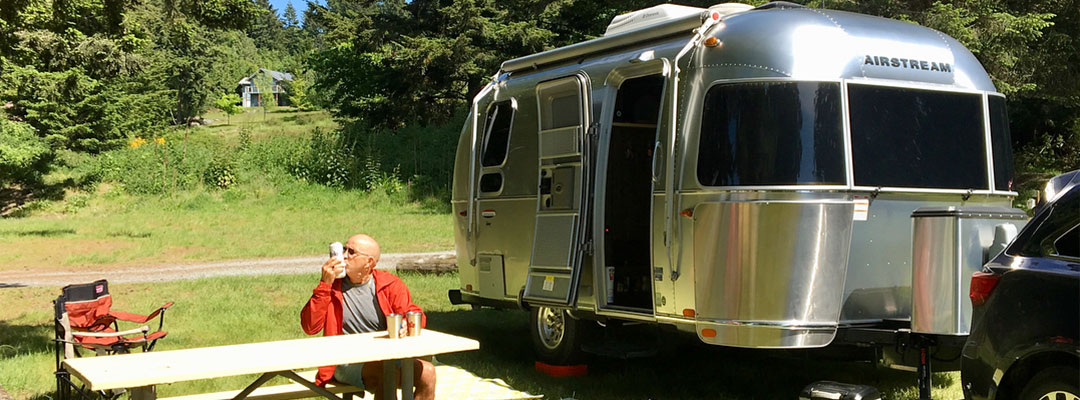 Waterfront RV campground on Lopez Island.
